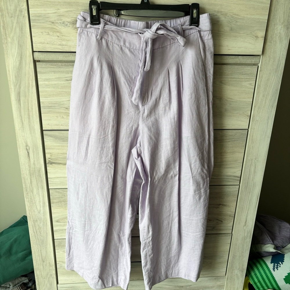 Old Navy lavender linen wide leg pants